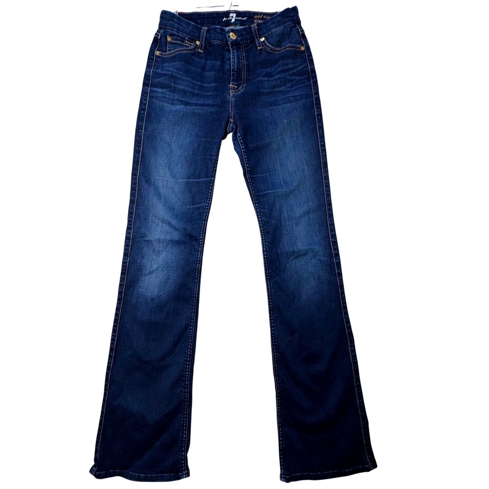 7 For All Mankind Kimmie Bootcut Jeans Womens 28 Dark Mid Rise Stretch Denim